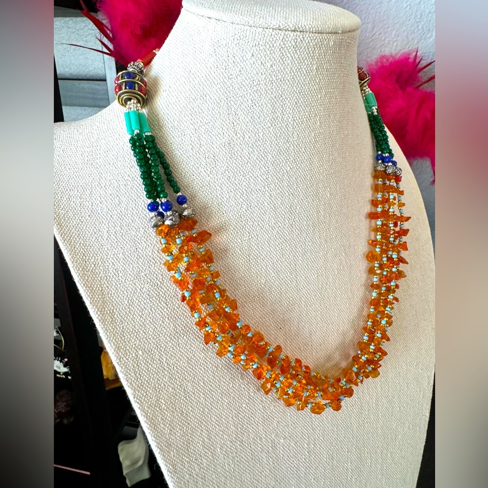Artisan Nepal Multi-strand Beaded Necklace - Picture 5 of 8